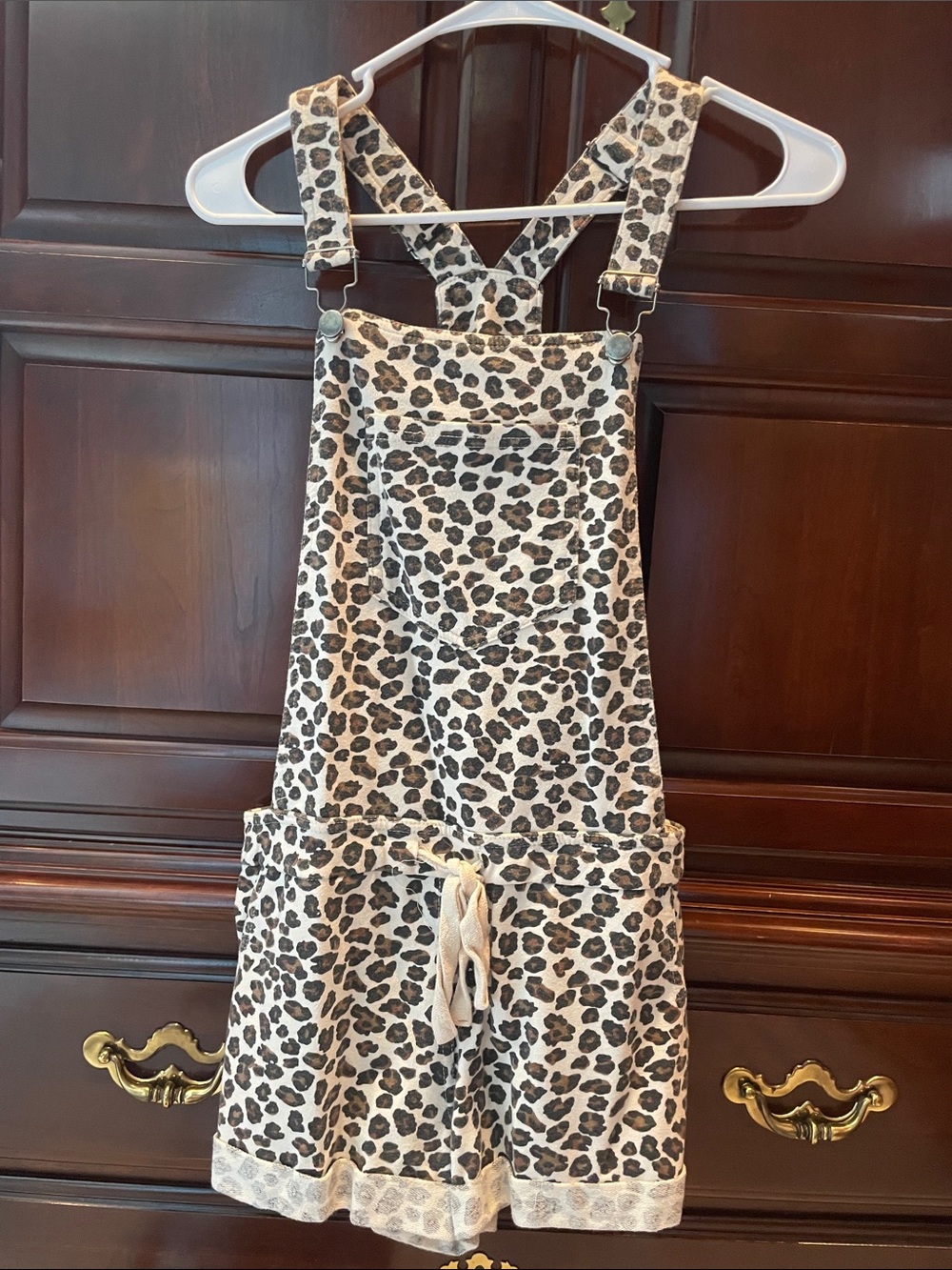 Leopard Print Overalls - Tan